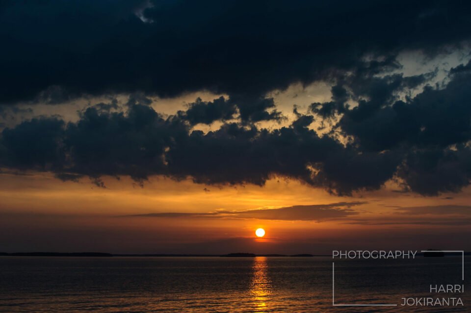 Sunset moment at one evening Before Midsummer Eve