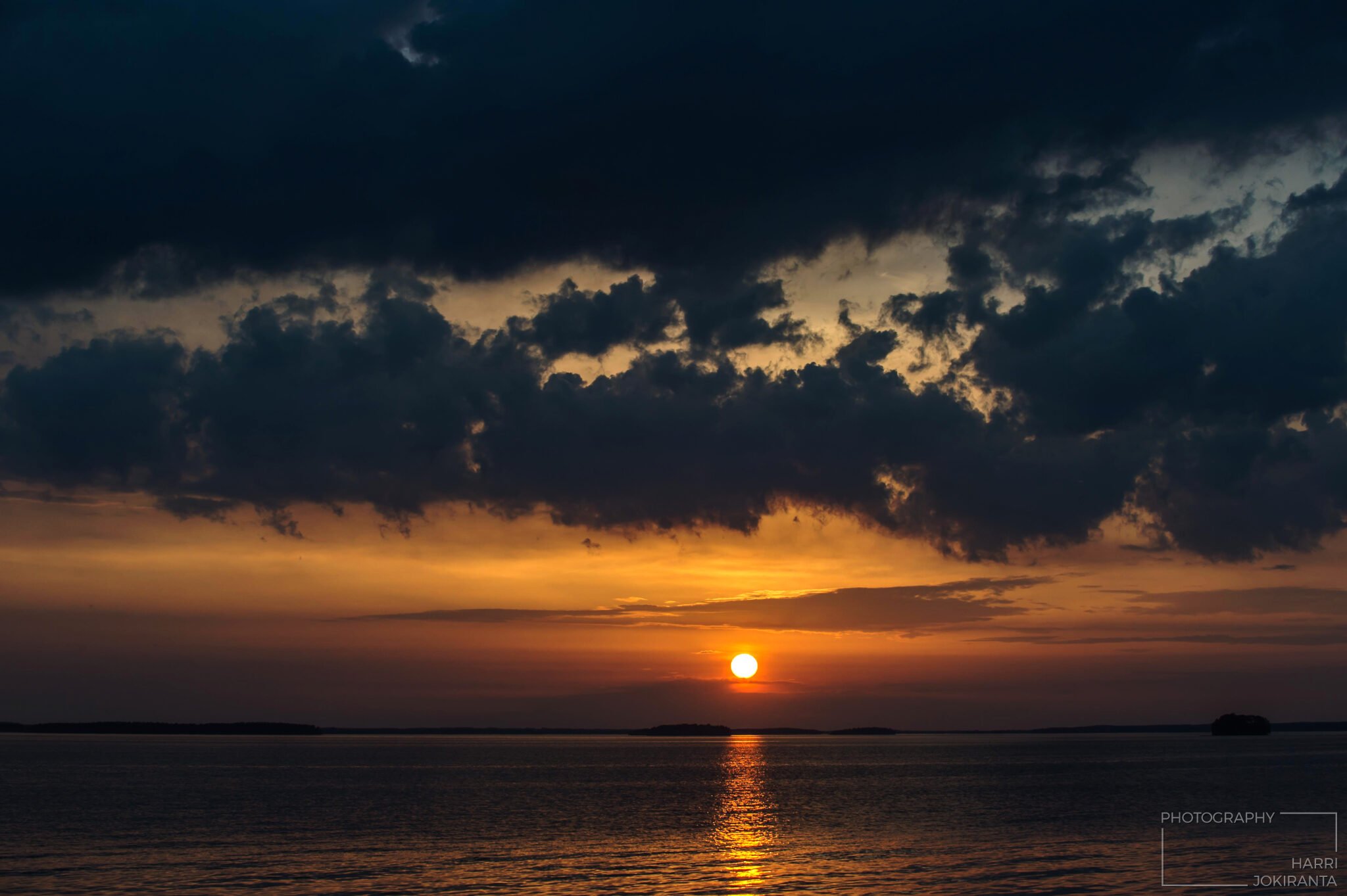 Sunset moment at one evening Before Midsummer Eve